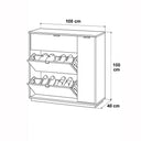 جزامة أحذية، 100 x 100 x 40 سم - أبيض - AZ111317