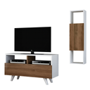 ترابيزة تلفزيون، 90 × 30 × 45 سم - بني وأبيض - AZ30030