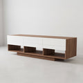 طاولة تلفزيون، 180 × 40 × 45 سم - خشبي وأبيض - AZ30055