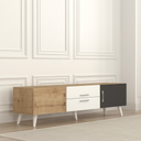 ترابيزة تلفزيون، 160 × 30 × 45 سم - خشبي وأبيض ورمادي - AZ3007