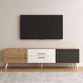 ترابيزة تلفزيون، 160 × 30 × 45 سم - خشبي وأبيض ورمادي - AZ3007
