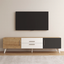 ترابيزة تلفزيون، 160 × 30 × 45 سم - خشبي وأبيض ورمادي - AZ3007