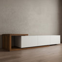 ترابيزة تلفزيون، 160 × 30 × 35 سم - أبيض وبني - AZ30010