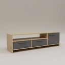 ترابيزة تلفزيون، 150 × 30 × 45 سم - رمادي وخشبي - AZ30015