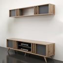 ترابيزة تلفزيون، 180 × 45 × 50 سم - رمادي وخشبي - AZ30024