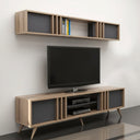 ترابيزة تلفزيون، 180 × 45 × 50 سم - رمادي وخشبي - AZ30024