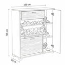 جزامة أحذية، 100 × 40 × 105 سم - بني وأبيض - AZ40010