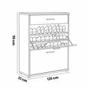 جزامة أحذية، 120 × 35 × 90 سم - أبيض - AZ40057