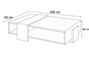 كونسول استقبال، 100  × 60 × 40 سم - خشبي ورمادي - AZH-00042