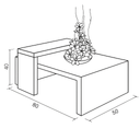 كونسول استقبال، 80  × 50 × 40 سم - خشبي وأبيض - AZH-00044