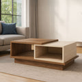 طاولة استقبال 90×42×50 سم - أبيض وخشبي - AZH-00028
