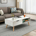 كونسول استقبال، 90 × 42 × 50 سم - أبيض وخشبي - AZH-00030