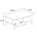 كونسول استقبال، 100 × 60 × 43 سم - أبيض - AZH-00034