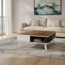 كونسول استقبال، 100 × 100 × 42 سم - أبيض وبني - AZH-00035