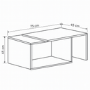 كونسول استقبال، 75  × 45 × 45 سم - أبيض وخشبي - AZH-00036