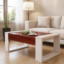 كونسول استقبال، 100  × 60 × 40 سم - أبيض وخشبي - AZH-00038