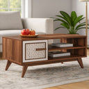 كونسول استقبال، 110  × 60 × 40 سم - أبيض وخشبي - AZH-00039