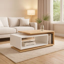 كونسول استقبال، 100  × 50 × 45 سم - أبيض وخشبي - AZH-00047