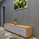 ترابيزة تلفزيون، 200 × 40 × 40 سم - خشبي وأبيض - TV Stand-2