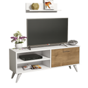 ترابيزة تلفزيون، 110 × 40 × 50 سم - خشبي وأبيض - AZ30074