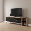 ترابيزة تلفزيون، 150 × 35 × 45 سم - أسود وخشبي - AZ30077