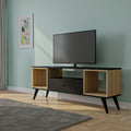 طاولة تلفزيون، 150 × 35 × 59 سم - أسود وخشبي - AZ30081
