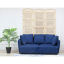 Modern Sofa Set 3 Pieces (Beech Wood, Plywood, Pine) – Color: Navy Blue and Patterned – buffy