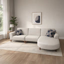 ركنة منزلية عصرية على شكل حرف L – خشب طبيعي – أبيض – 285*175*85 cm – Espresso Pro max