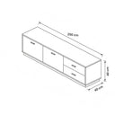 ترابيزة تلفزيون، 200 × 40 × 40 سم - خشبي وأبيض - TV Stand-2
