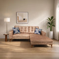 ركنة منزلية مودرن على شكل حرف L – خشب طبيعي – لون لايت كاميل – 205×175×85 سم – Cappuccino Mini
