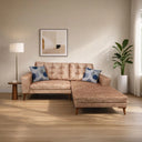 ركنة عصرية على شكل حرف L – خشب طبيعي – كاميل فاتح – 205×175×85 cm – Cappuccino Mini