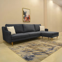 ركنة منزلية عصرية على شكل حرف L – MDF وخشب الموسكي، بأرجل من خشب الزان – كحلي – 285*175*85 cm – Alpha Pro Max