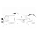 ركنة منزلية عصرية على شكل حرف L – MDF وخشب الموسكي، بأرجل من خشب الزان – كحلي – 285*175*85 cm – Alpha Pro Max