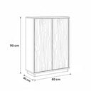 جزامة أحذية، 80 × 40 × 110 سم - أبيض وخشبي - AZ40037