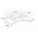 ركنة منزلية عصرية على شكل حرف L – خشب طبيعي – أزرق ترابي – 255*175*85 cm – Cappuccino Slim
