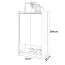جزامة أحذية، 80 × 35 × 100 سم - خشبي وأبيض - AZ40020
